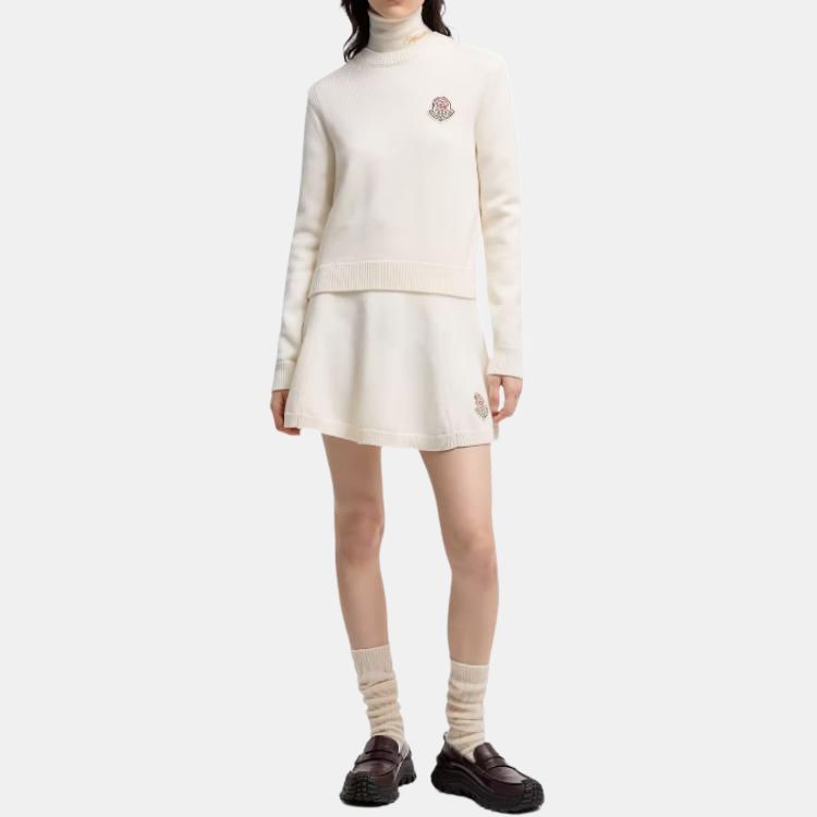 Женский свитер Moncler Crew Neck Tricot (бежевый) — фото 6