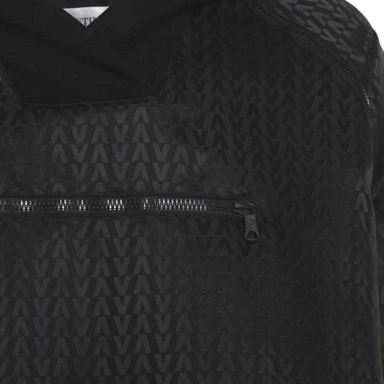 Мужская куртка Valentino Logo (черная) — фото 5