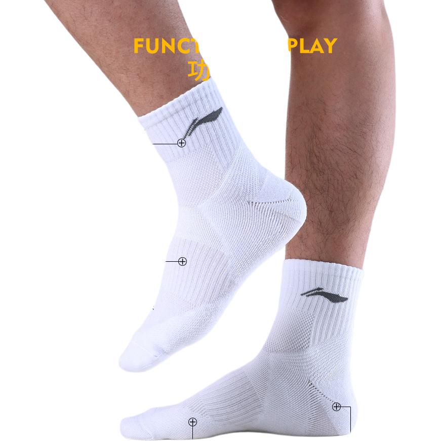 Li Ning Ankle Socks Unisex 3 Pack White
