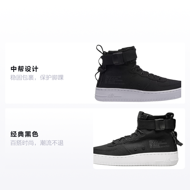 Кеды Nike Air Force 1 (черные) — фото 2