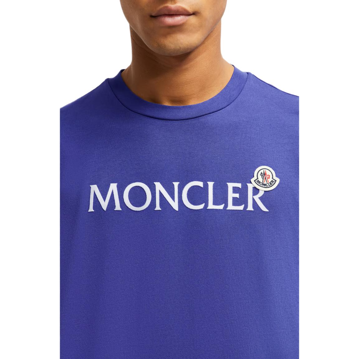 Мужская футболка Moncler LogoT (синяя) — фото 6