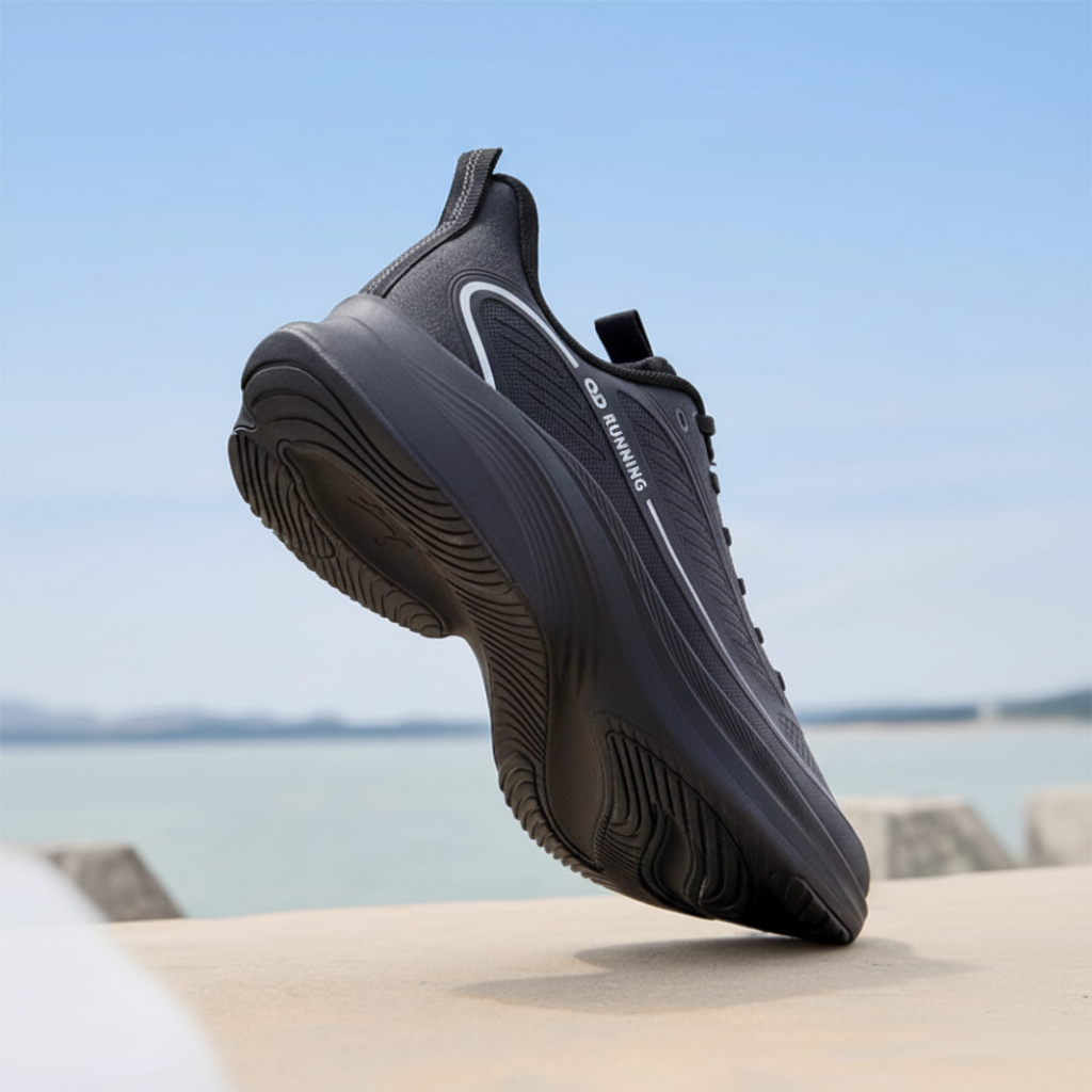 QIAODAN Synthetic Leather Low top Running Shoes Men’s Black