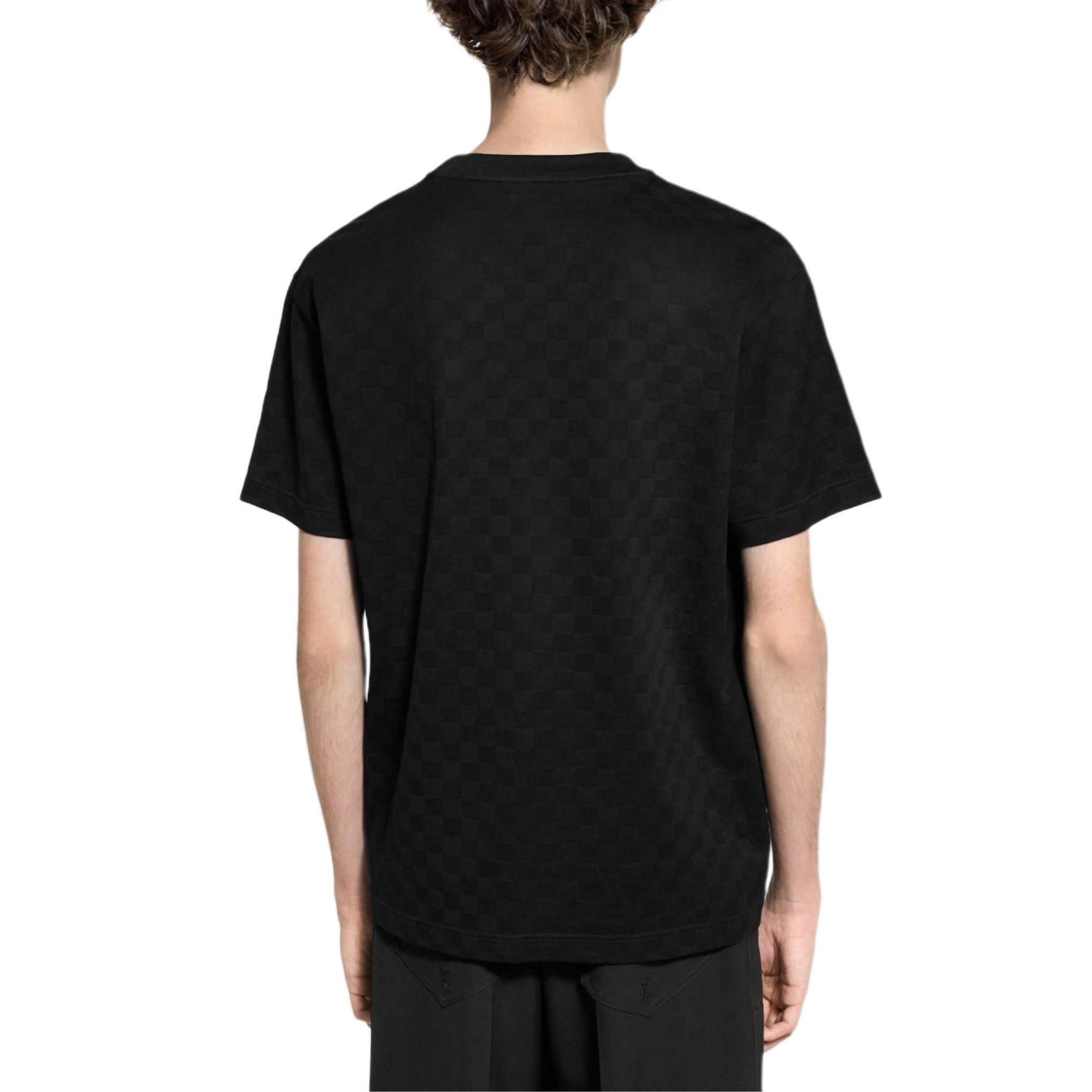 Мужская футболка Louis Vuitton Embroidered Letter Tee (черная) — фото 6