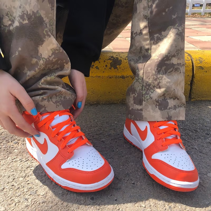 Кеды Nike Dunk "Orange Blaze" (бело-оранжевые) — фото 3