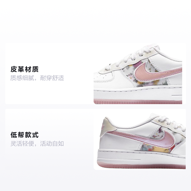 Кроссовки Nike Air Force 1 (бело-розовые) — фото 2