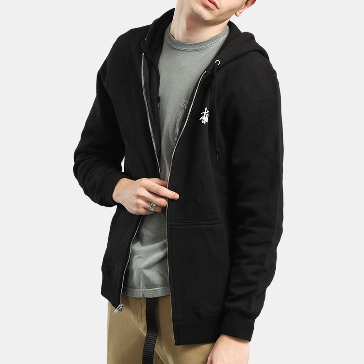 Худи Stussy BASIC ZIP HOOD (черное) — фото 11
