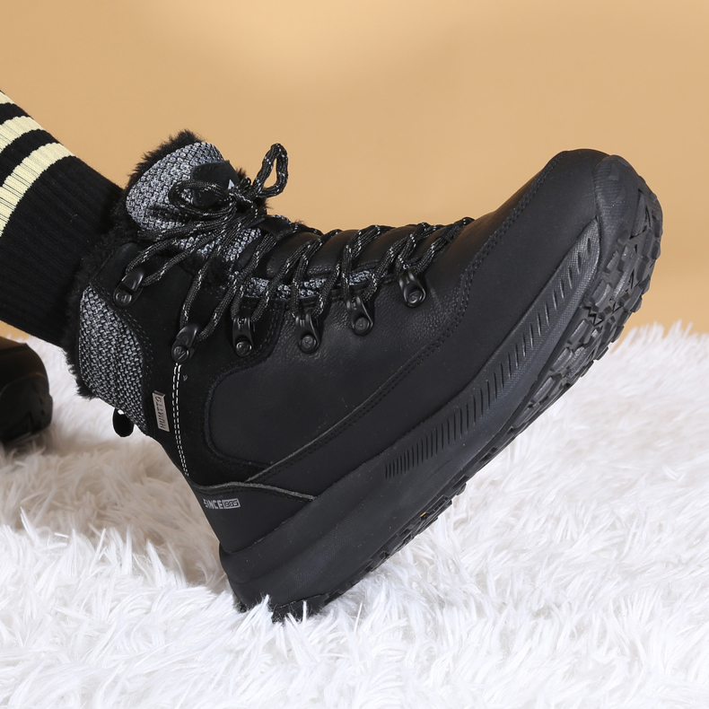 HUMTTO Cushioning Abrasion Resistant Thermal Cushioning Abrasion Resistant Thermal Mid top Outdoor Shoes Men’s Black