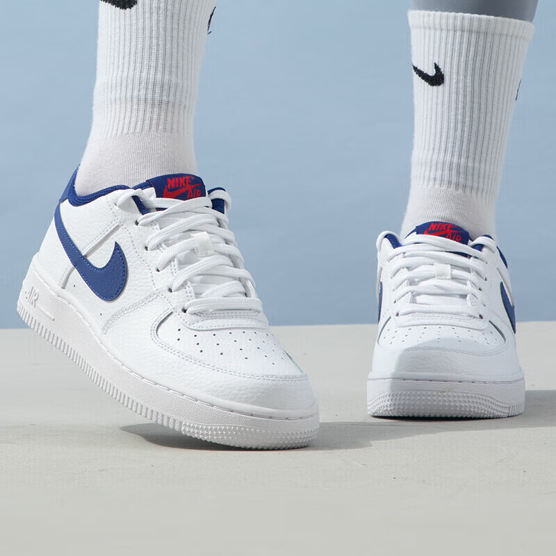 Кроссовки NikeAir Force 1 GS (сине-белые) — фото 6