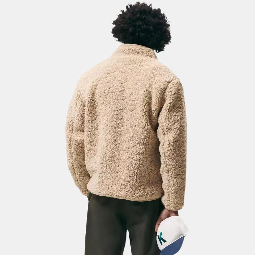 ZARA Fleece Tops Men’s Beige Stand Collar Fleece Lined Other