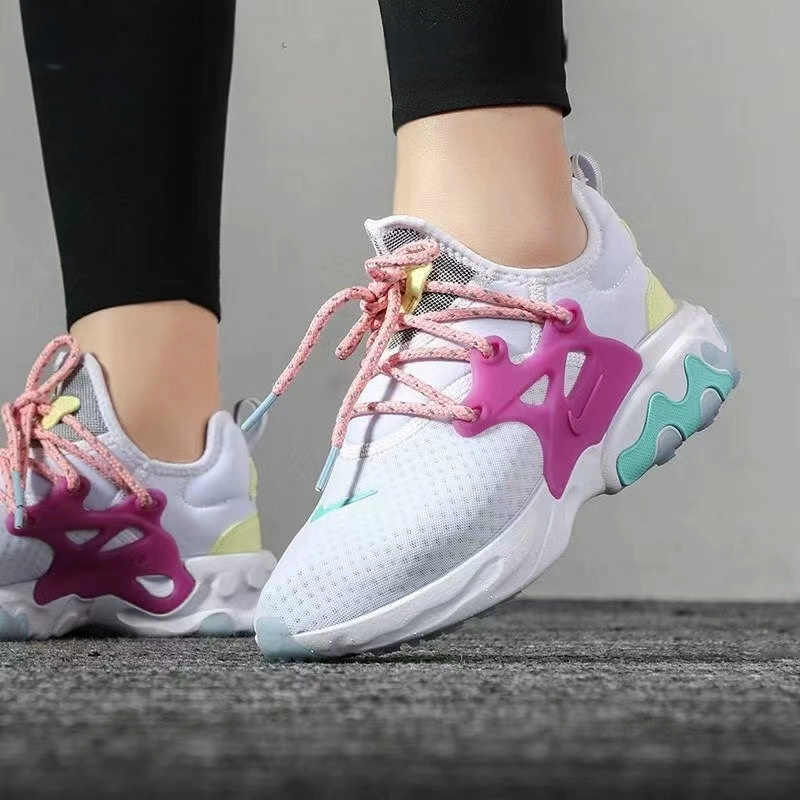 Кроссовки Nike NikeReact Presto (фиолетовые) — Фиолетовый / белый / серый / жёлтый / синий — фото 4