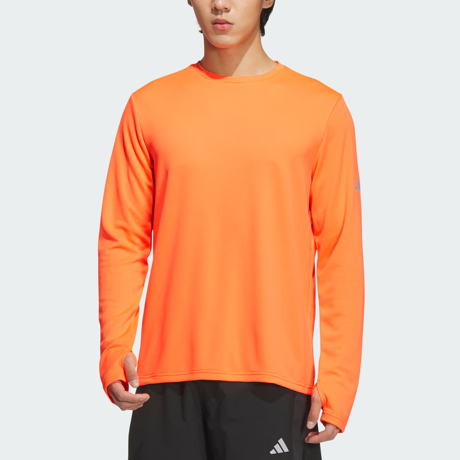 Adidas FW24 ESS RN T LS WR Running T Shirt Unisex Alarm Red Neon/Dark Silver Gray