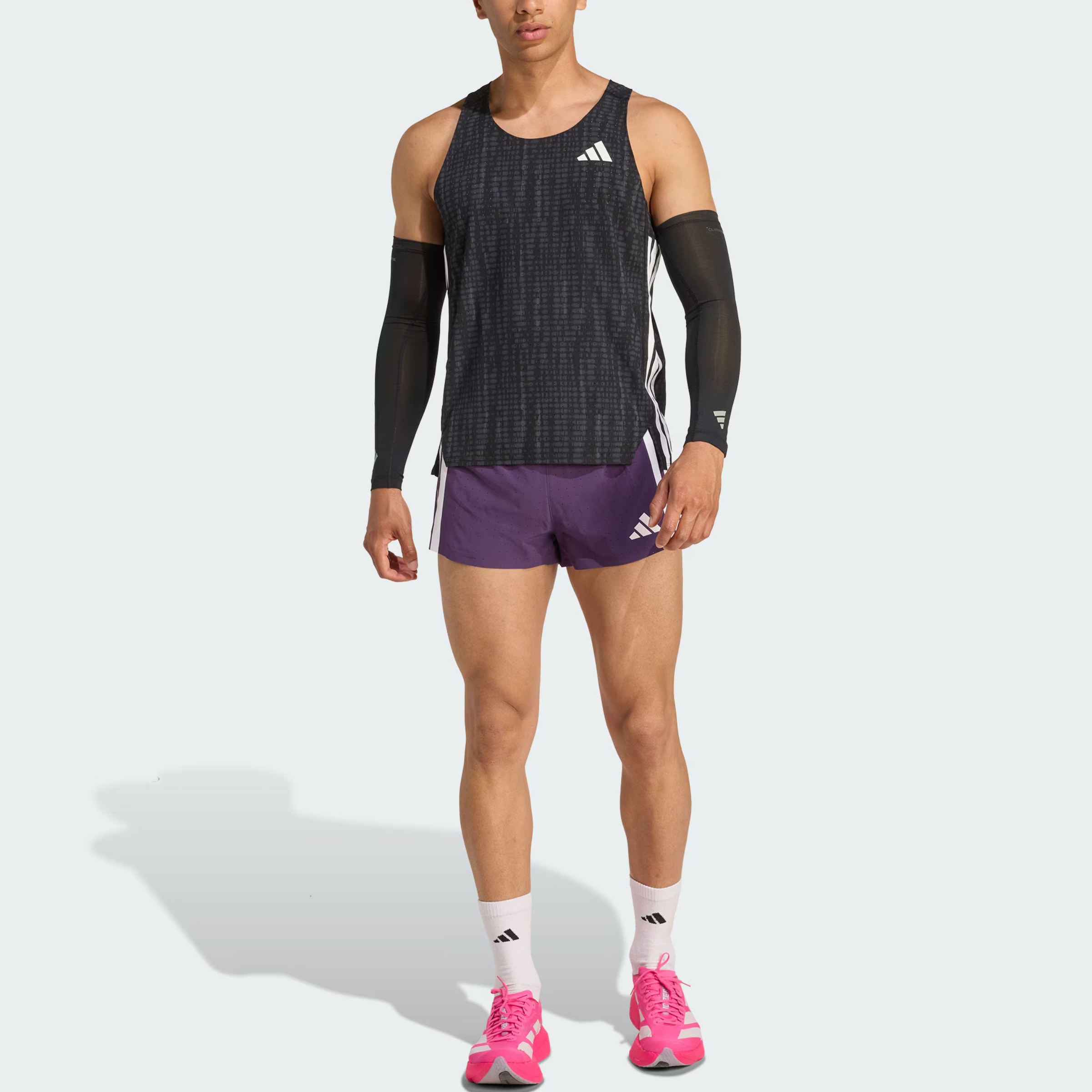 Adidas Free Shipping With AdiClub Adizero Running Split Shorts