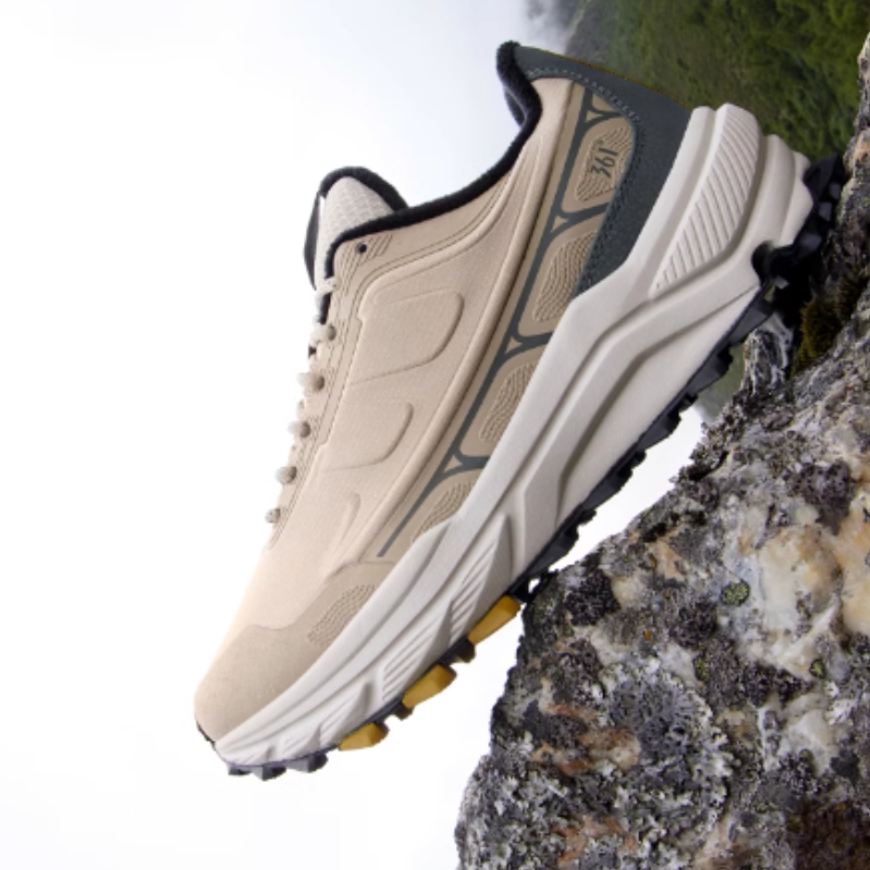 361° Rain Screen Cushioning Slip Resistant Abrasion Resistant Low top Running Shoes Men’s Beige Gray
