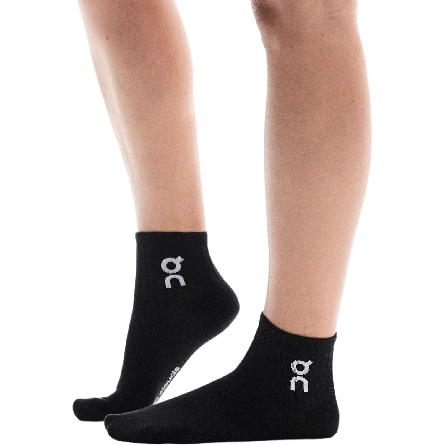 On Logo Sock Mid 3P Crew Socks Unisex 3 Pack Black