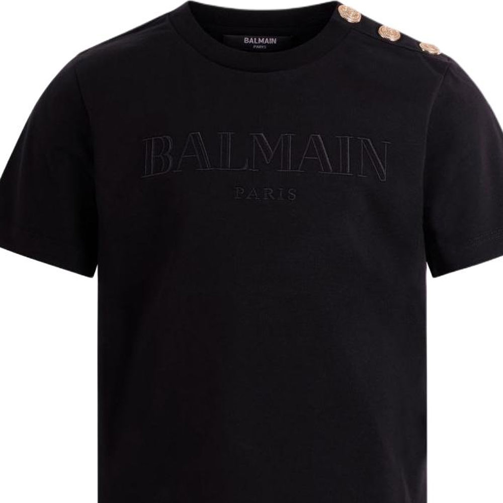 Мужская футболка BALMAIN SS26 Embroidered Logo (черные) — фото 4