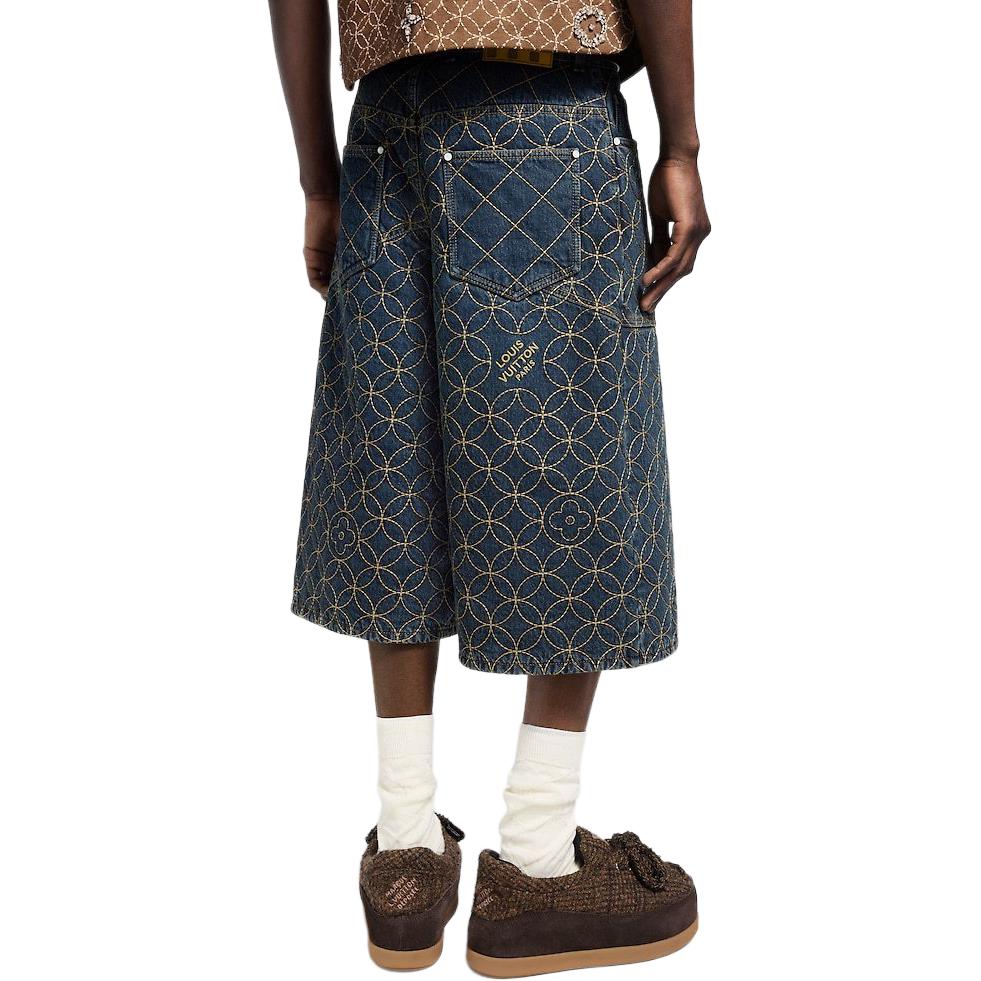 Мужские шорты Louis Vuitton x Nigo (синие) — фото 3