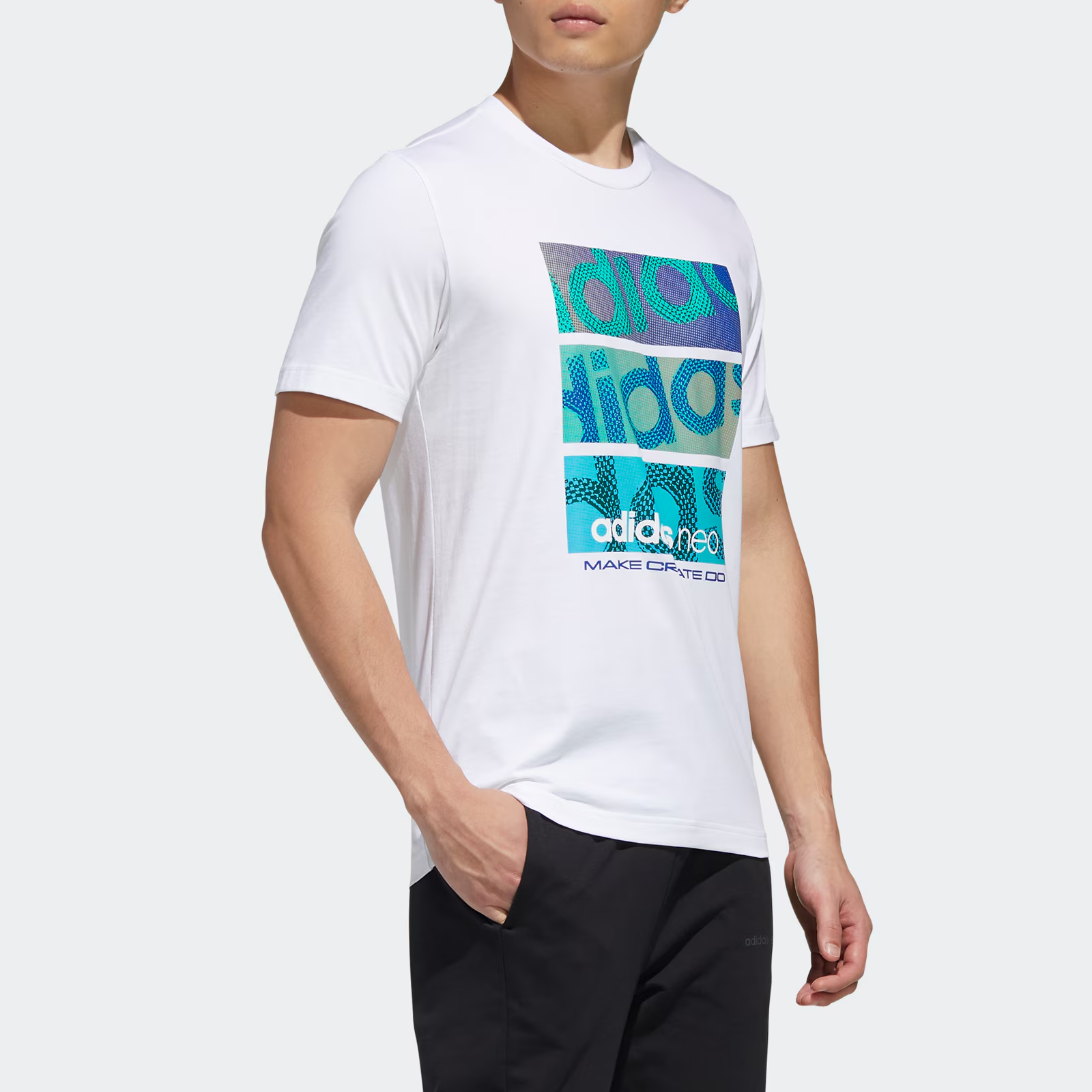 Мужская футболка adidas neo M FAV TCNS TEE1 (белая) — фото 5