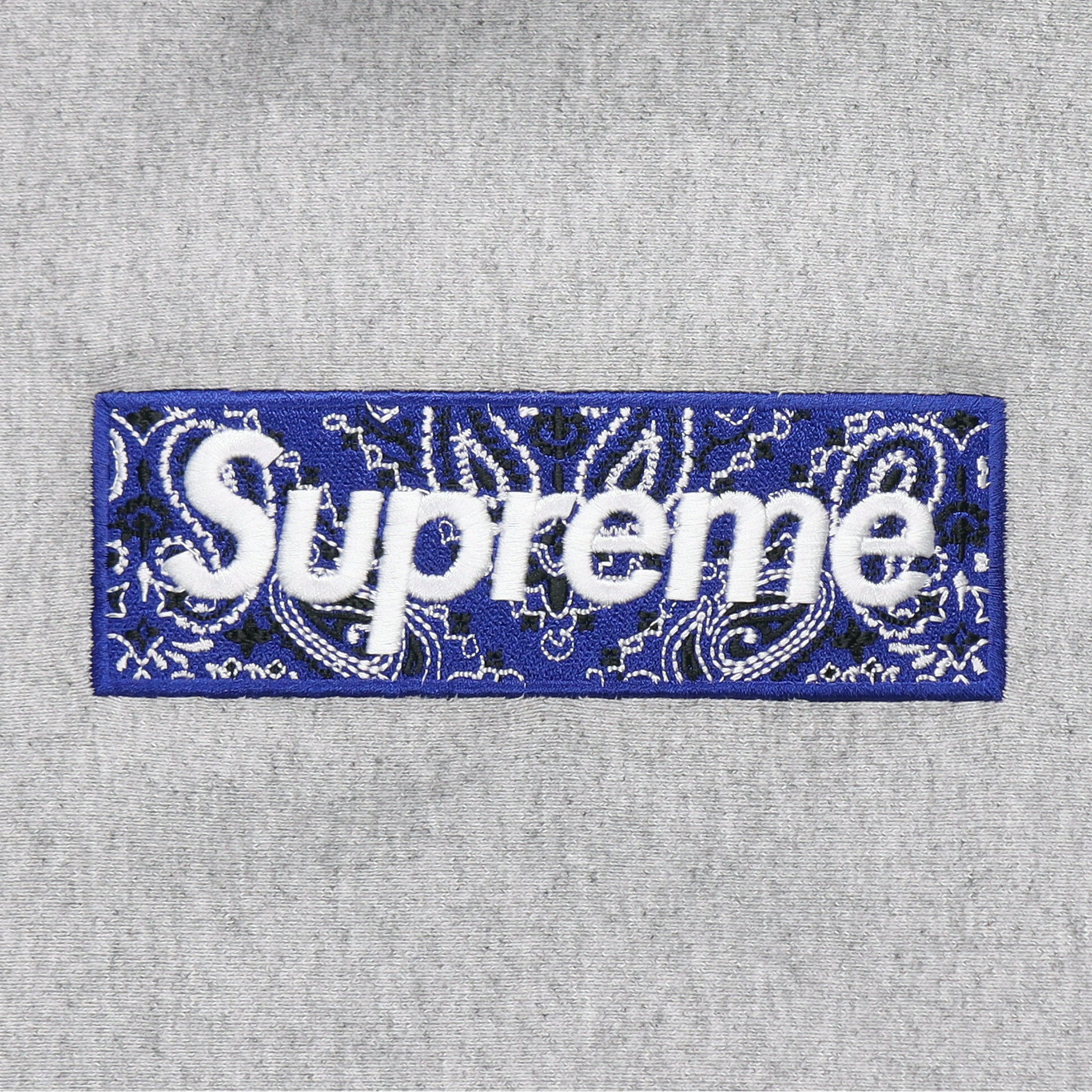 Худи Supreme Week 16 Bandana Box Logo Hooded Sweatshirt (серое) — фото 4