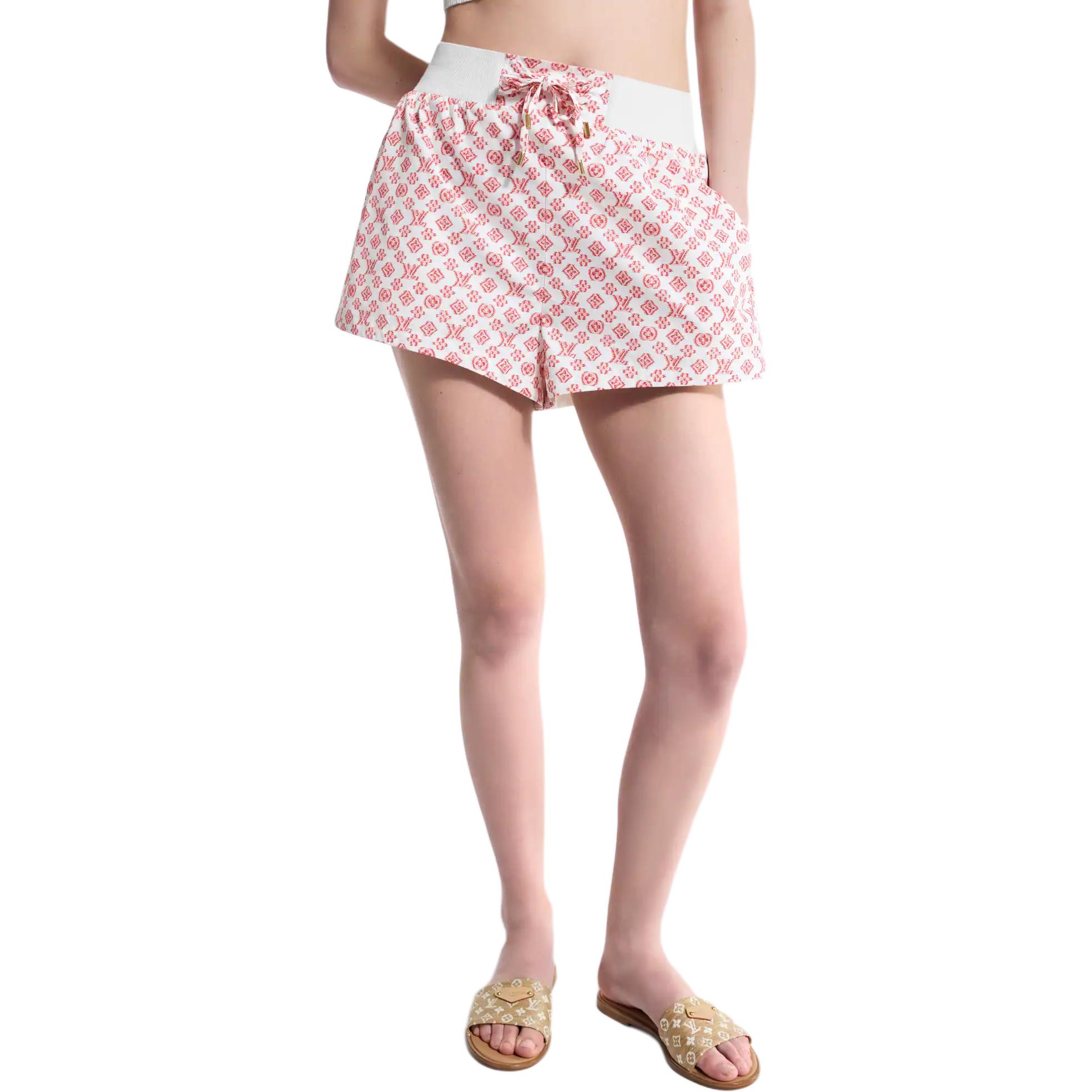 Женские штаны Louis Vuitton 3D Shorts (красные) — фото 2