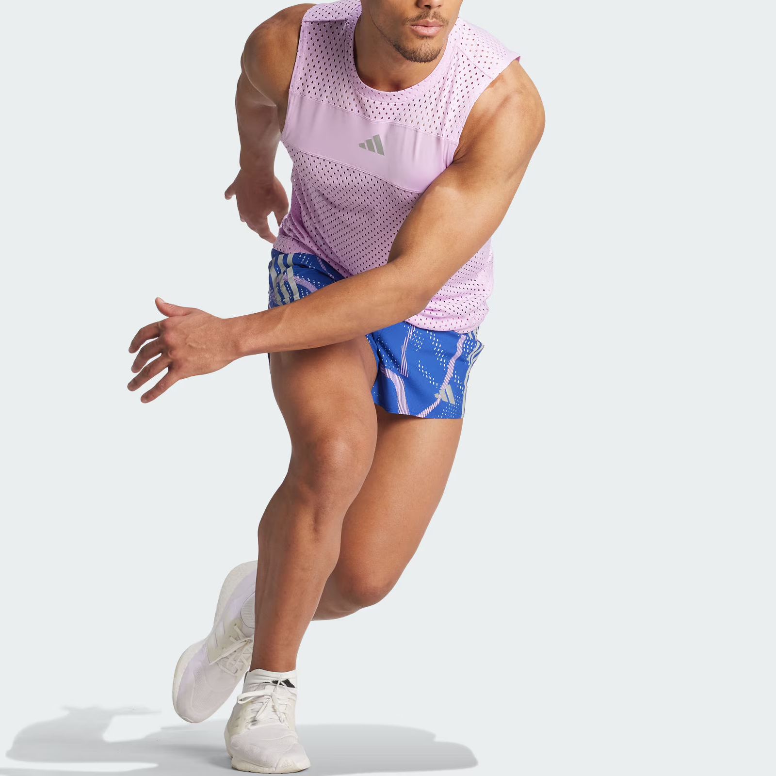 Adidas Running Tank Top Men’s Blessing Light Purple/Half Fluorescent Blue