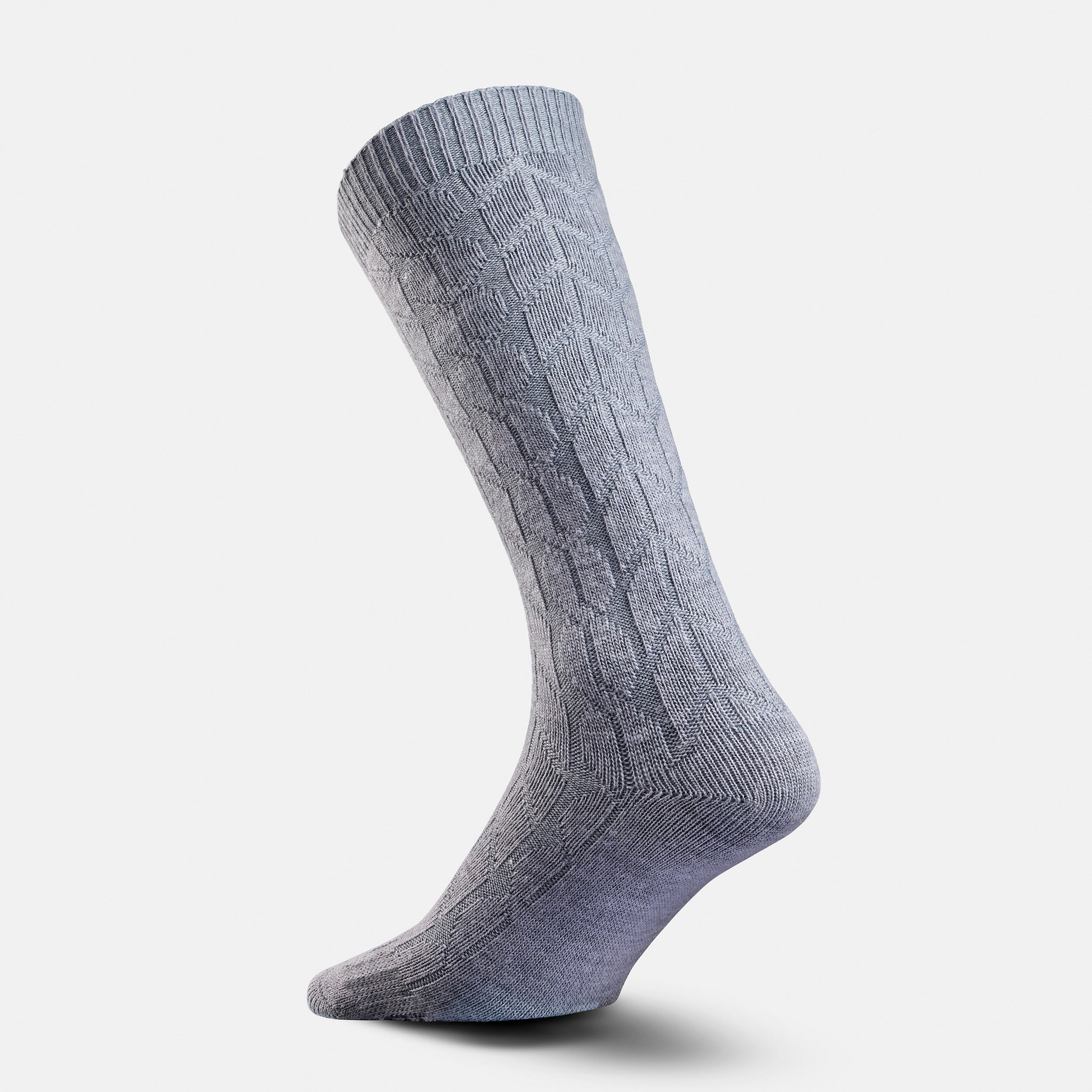 DECATHLON SH100 Crew Socks Unisex Asphalt Gray/Black 2 Pack