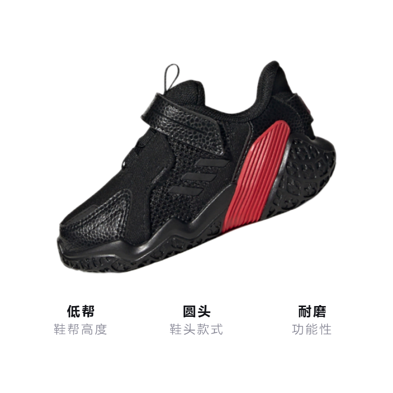 Детские кроссовки adidas 4Uture (черно-красные) — Чёрный / красный — фото 3