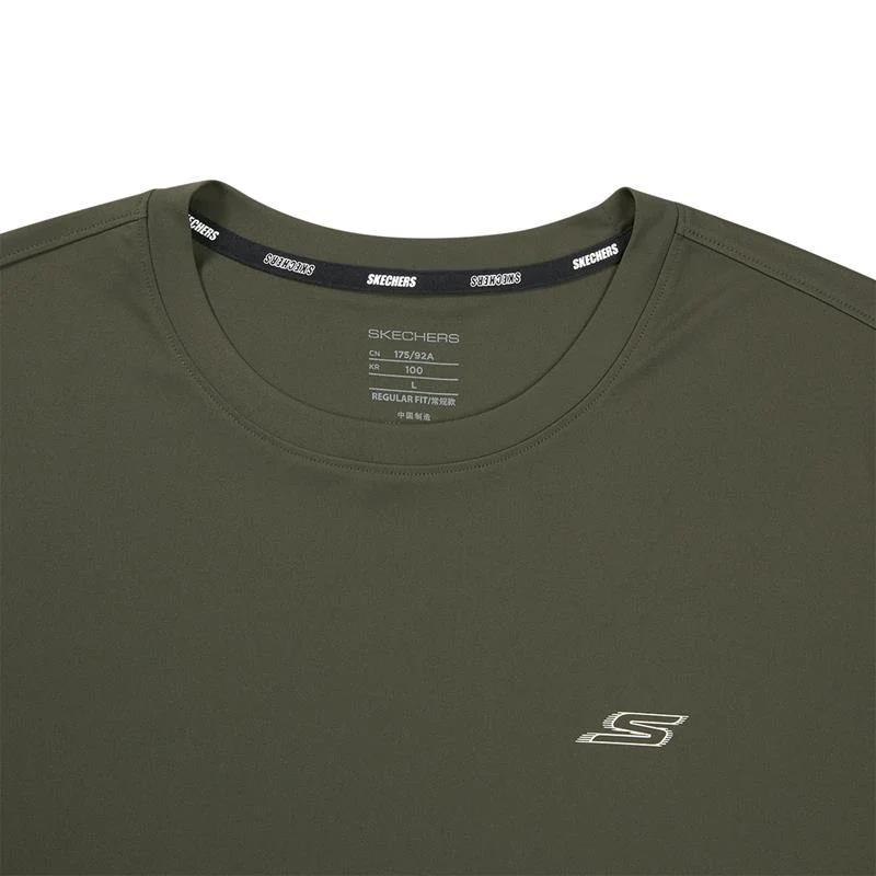 Skechers Quick Dry T Shirts Men’s Black Forest Green