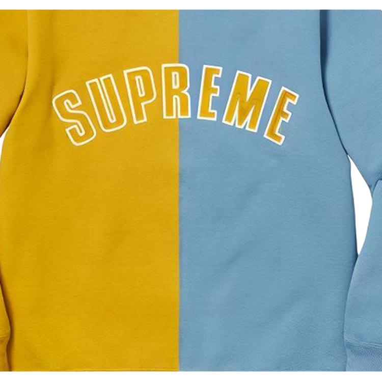 Худи Supreme FW18 Split Crewneck Sweatshirt Mustard (желто-синий) — фото 2