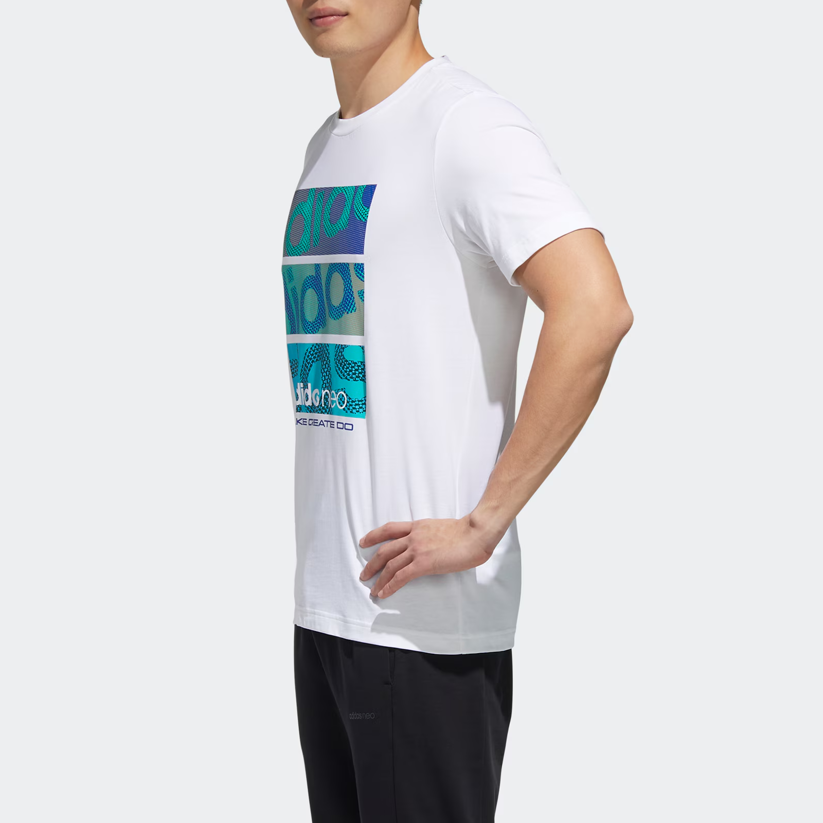 Мужская футболка adidas neo M FAV TCNS TEE1 (белая) — фото 6