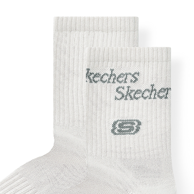 Skechers Sports League Collection Crew Socks Unisex 2 Pack Denim Gray/Black