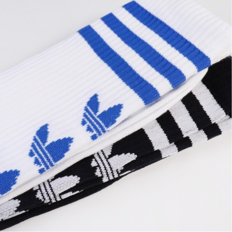 Adidas Originals Blue TRE Crew Socks Unisex 2 Pack Black/White