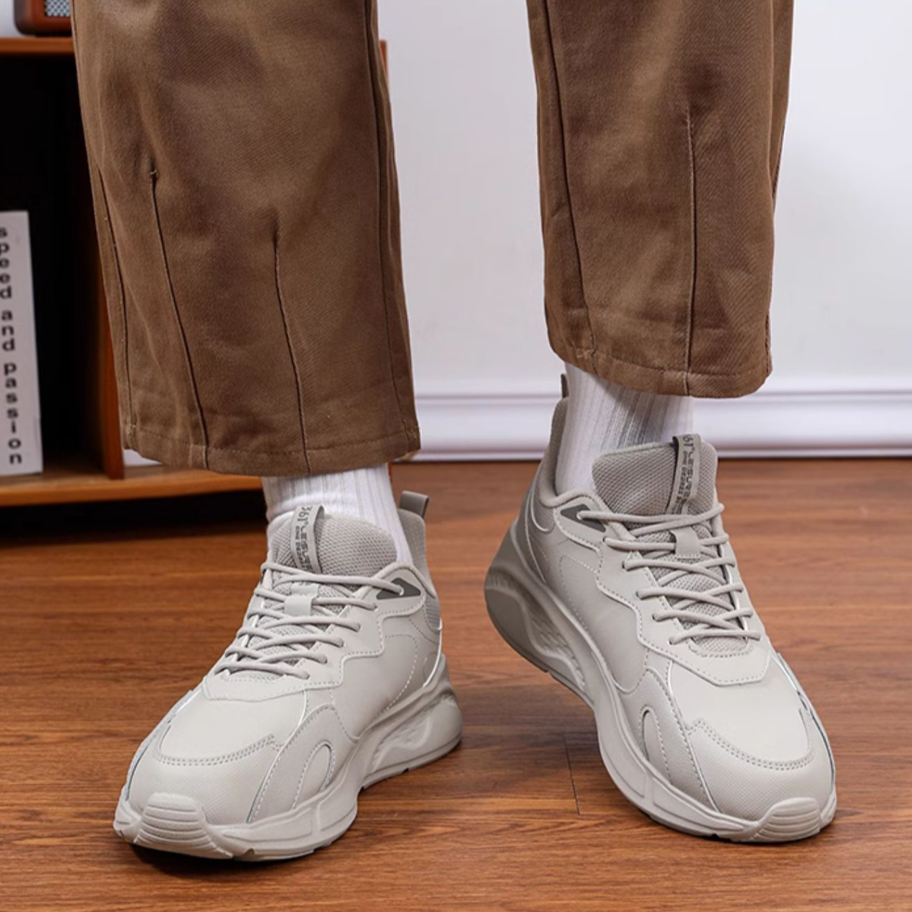 361° Slip Resistant Abrasion Resistant Low top Casual Running Shoes Men’s Gray