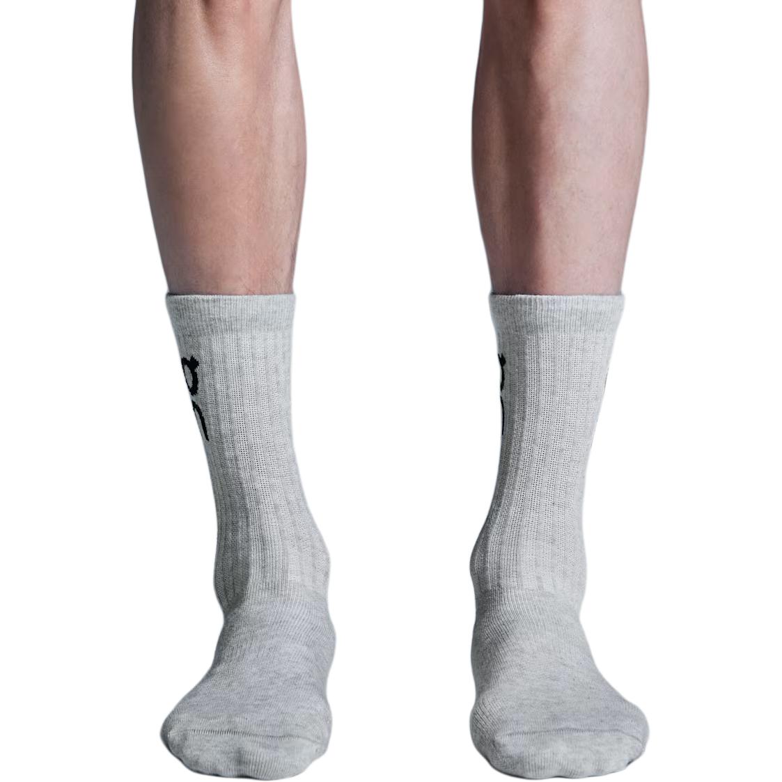 On Logo Sock High 3P Crew Socks Unisex 3 Pack Heather Gray