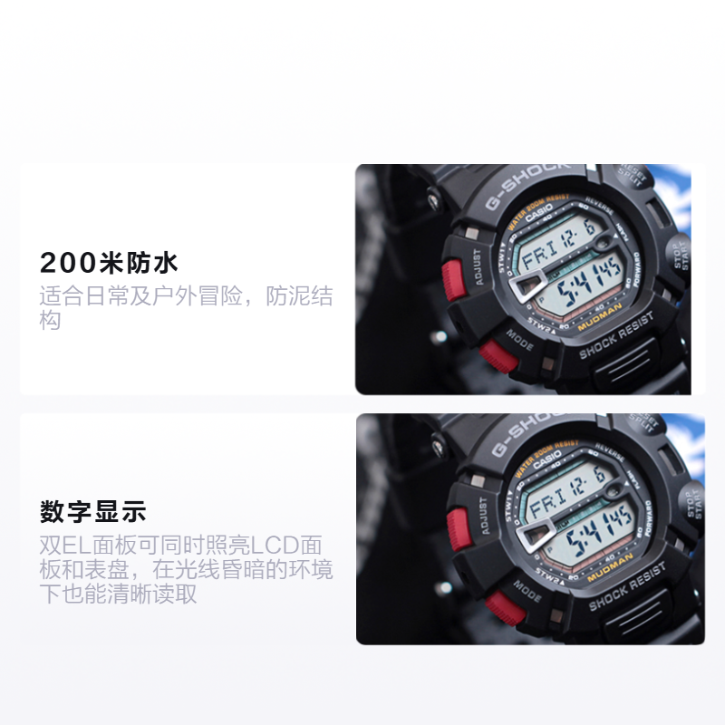 Мужские часы Casio Mudman (черные) — фото 2