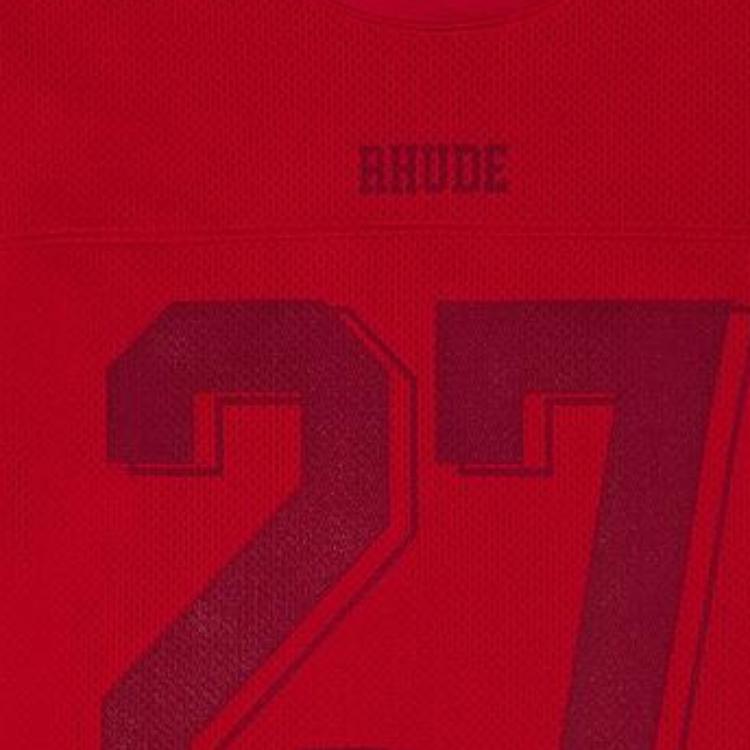 Мужская футболка RHUDE Lightning Football Jersey Logo (черно-белая) — фото 5