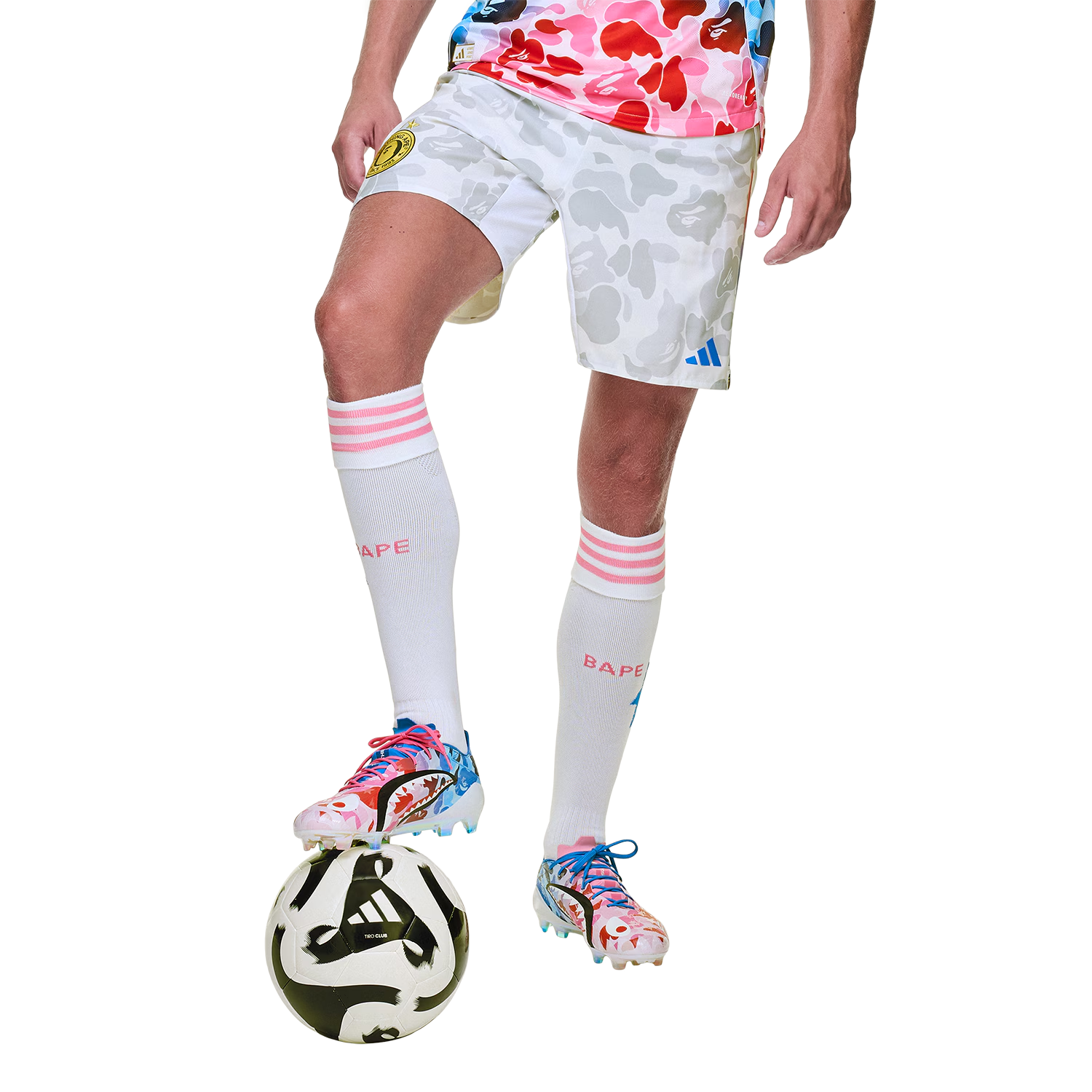 Adidas camouflage-print football shorts