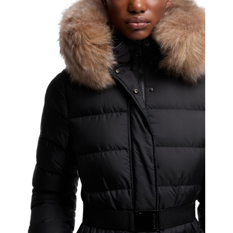 Женский пуховик Moncler (темно-синий) — фото 3