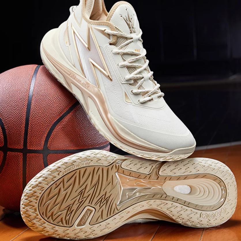 361° LIGHT UP Mesh Slip Resistant Abrasion Resistant Low top Basketball Shoes Men’s White Gold