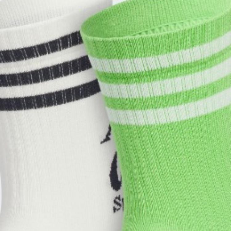 Adidas Crew Socks Unisex 2 Pack White/Green