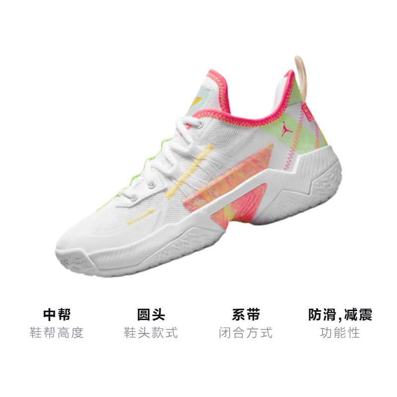 Кроссовки Jordan JordanOne Take 2 GS (розово-бело-зеленый) — Розовый / белый / зелёный — фото 3
