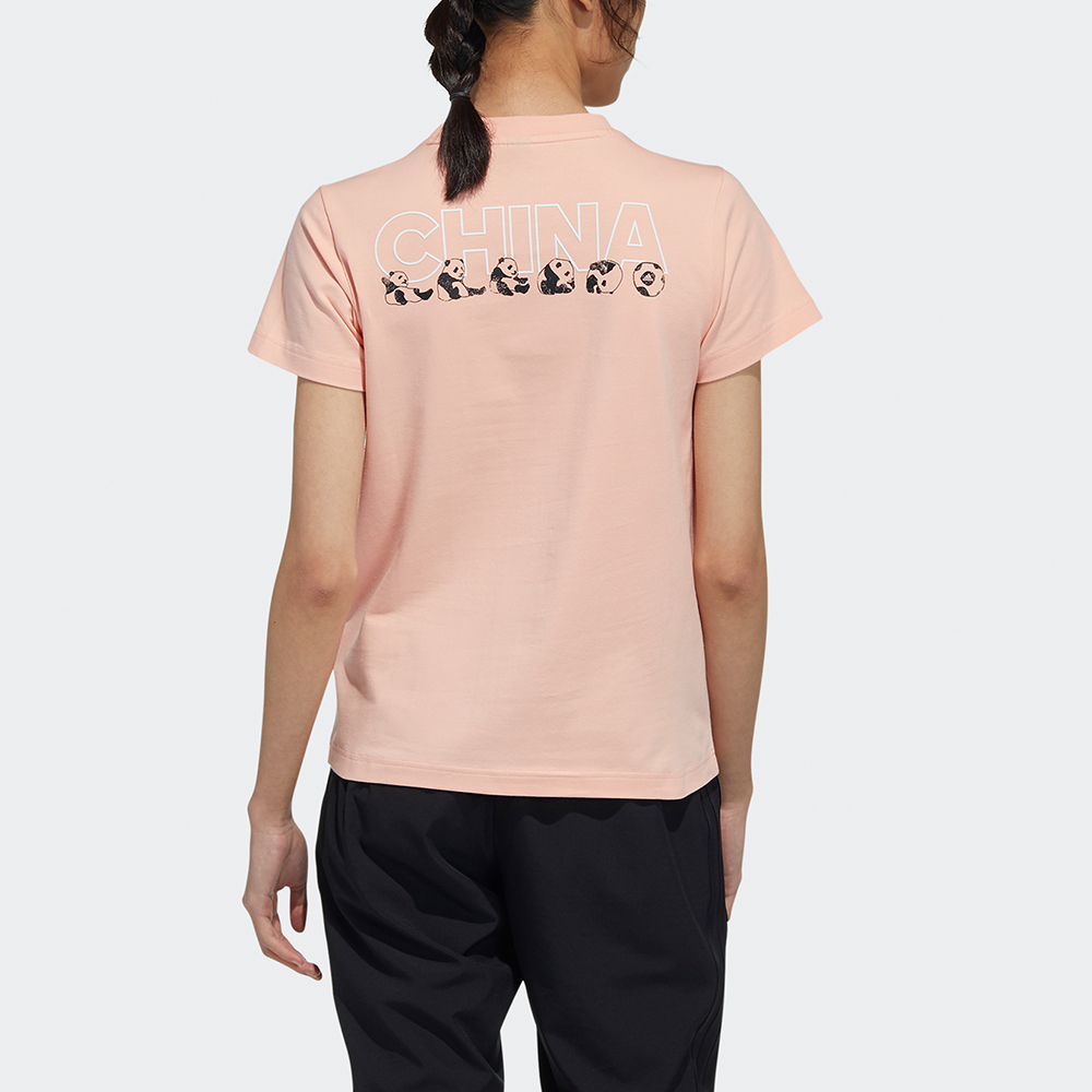 Женская футболка adidas China Tee W 2 (розовая) — фото 3