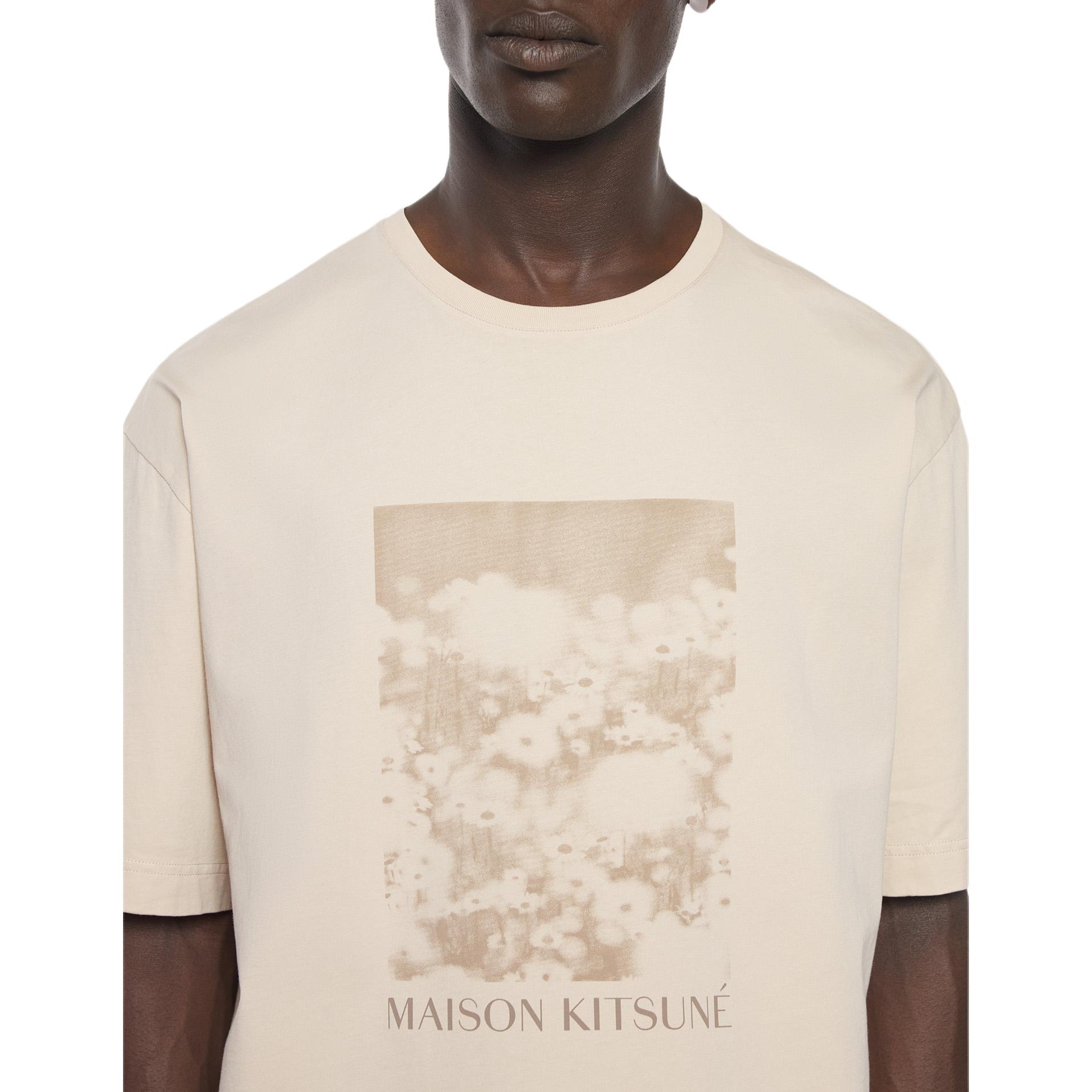 Мужская футболка Maison Kitsune T (бежевая) — фото 6