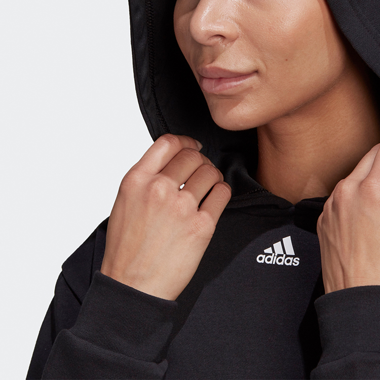 Женское худи adidas Crop Hoodie (черное) — фото 5