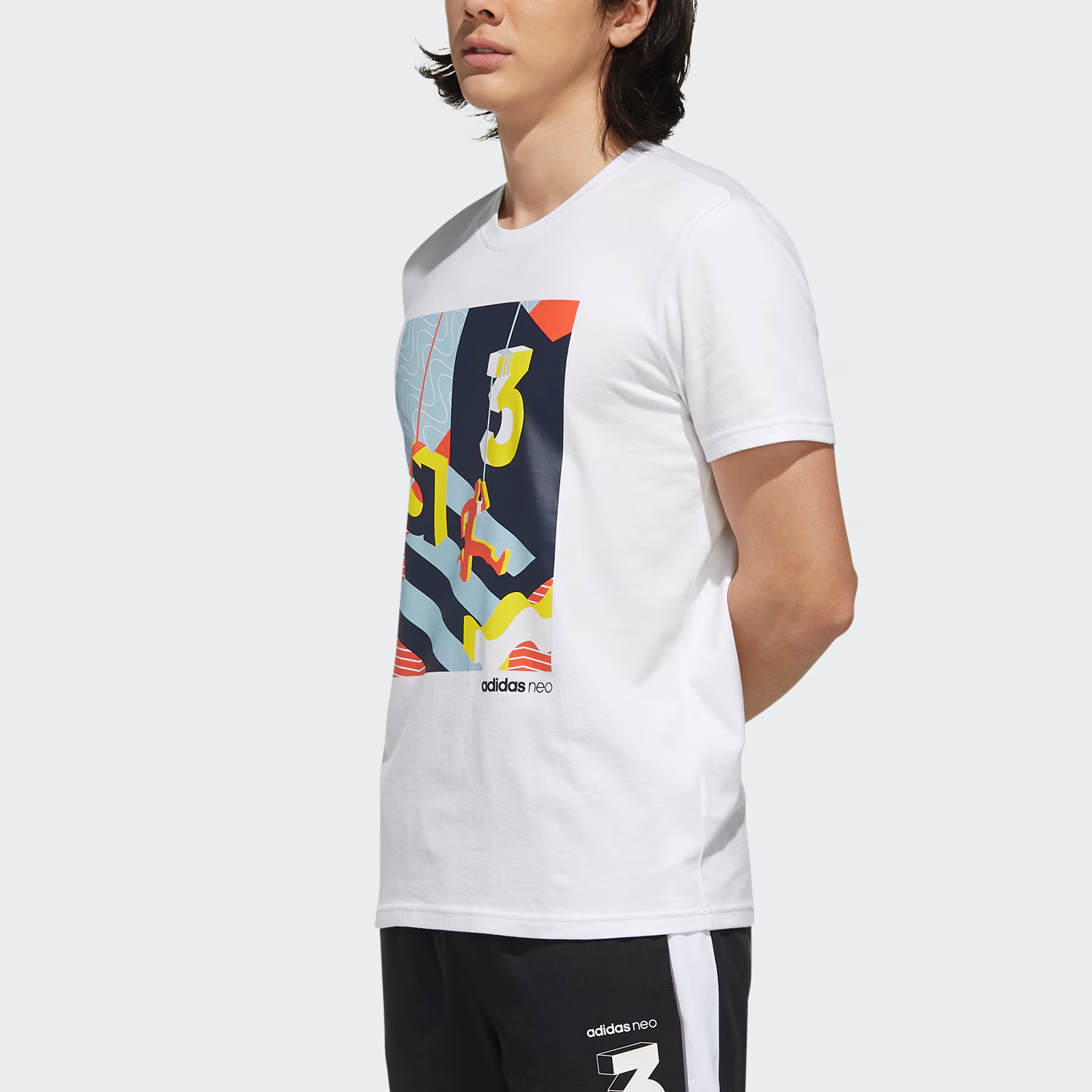 Мужская футболка adidas neo (белая) — фото 5