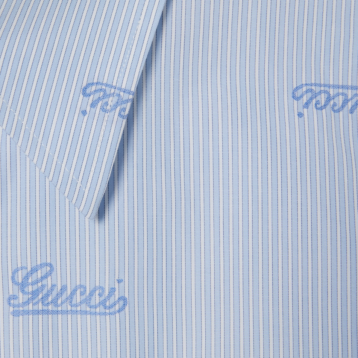 Мужская рубашка Gucci SS25 Logo (голубая) — фото 4