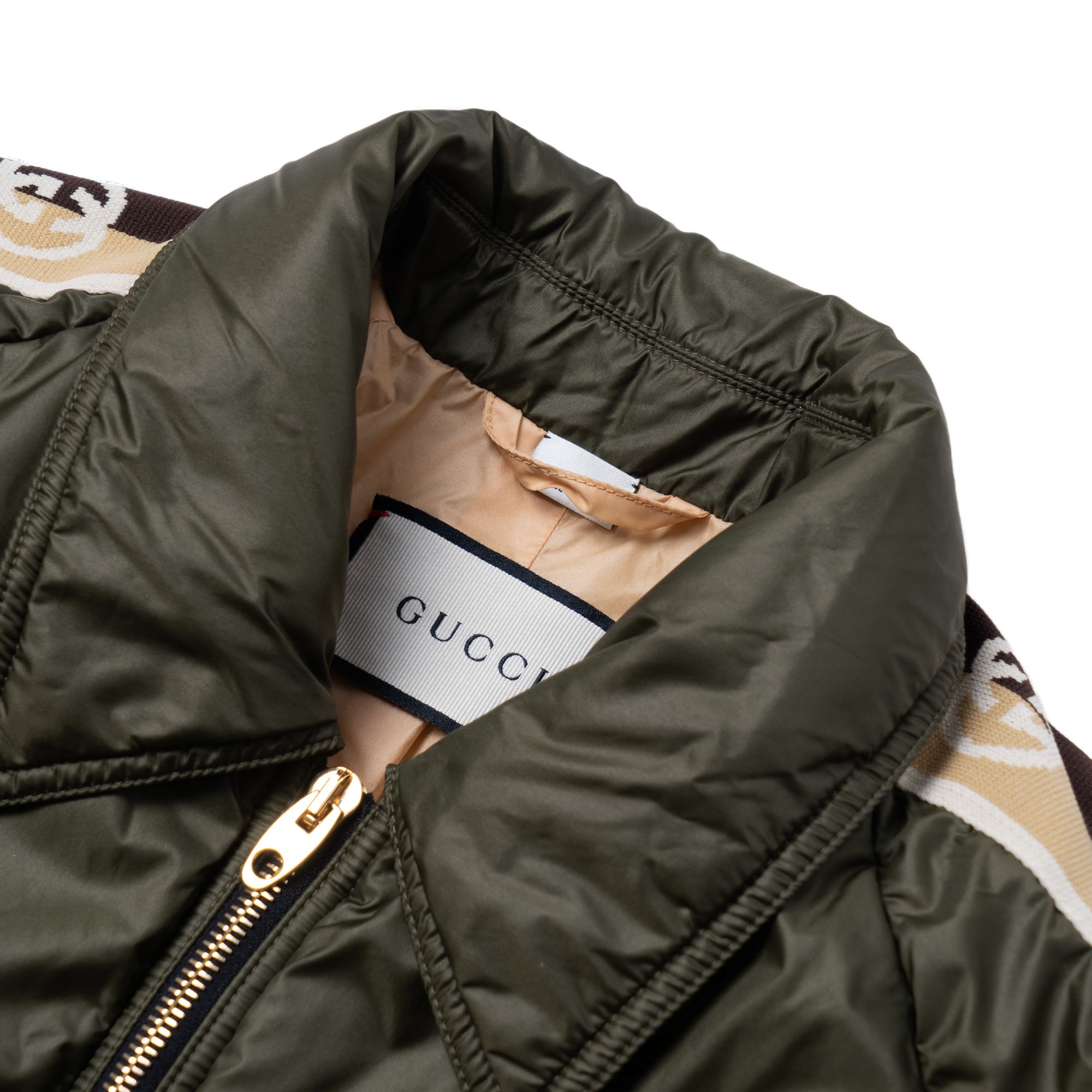Мужская куртка Gucci GGк (зелено-красно-белый) — фото 3