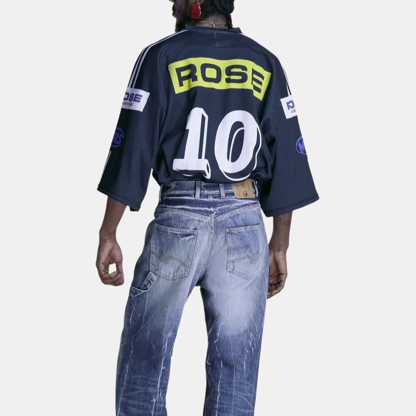 Мужская футболка Martine Rose Football Jersey (черная) — Черный — фото 4