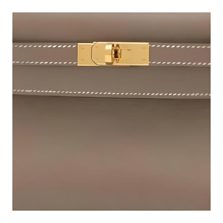 Женская сумка Hermes Mini Kelly 23 Swift 23 18 Etoupe (серо-бежевая / серо-коричневая) — фото 3