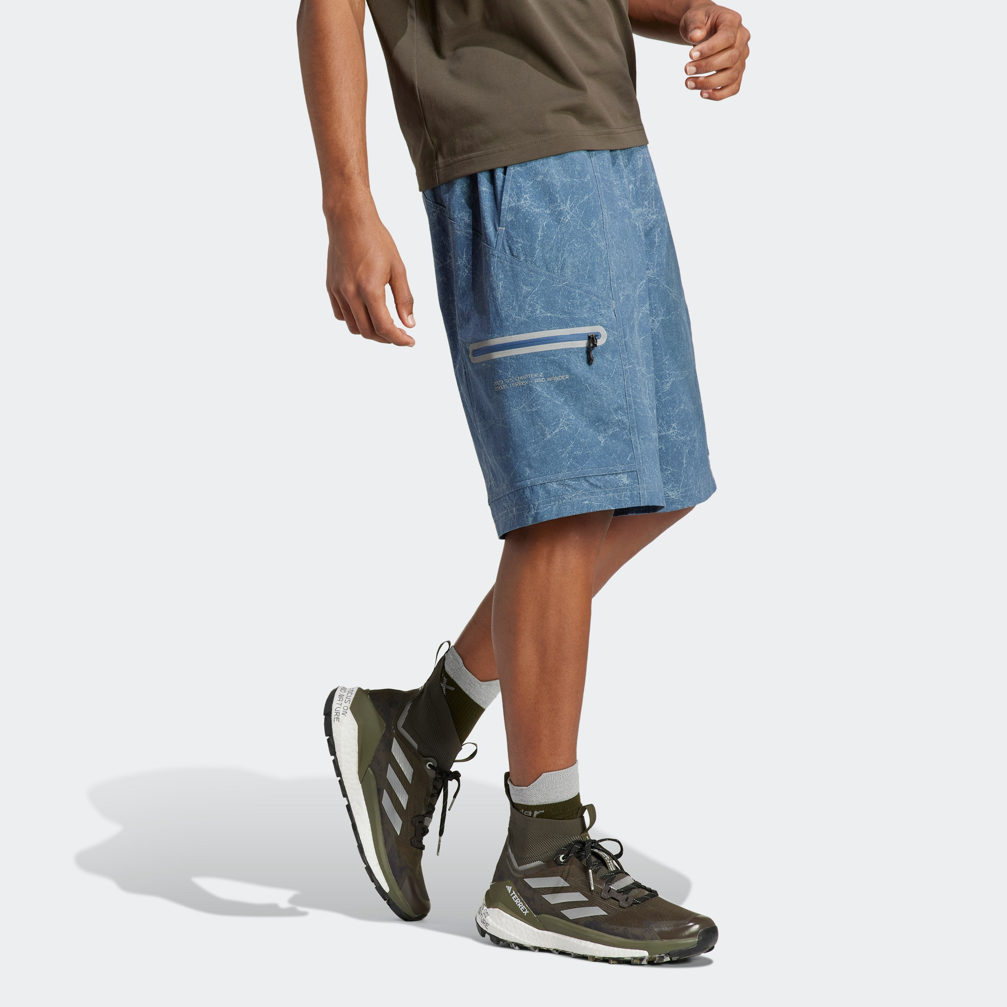 Adidas X And Wander Adidas TERREX X And Wander Sports Shorts Men’s Wonder Asphalt Gray Moderate