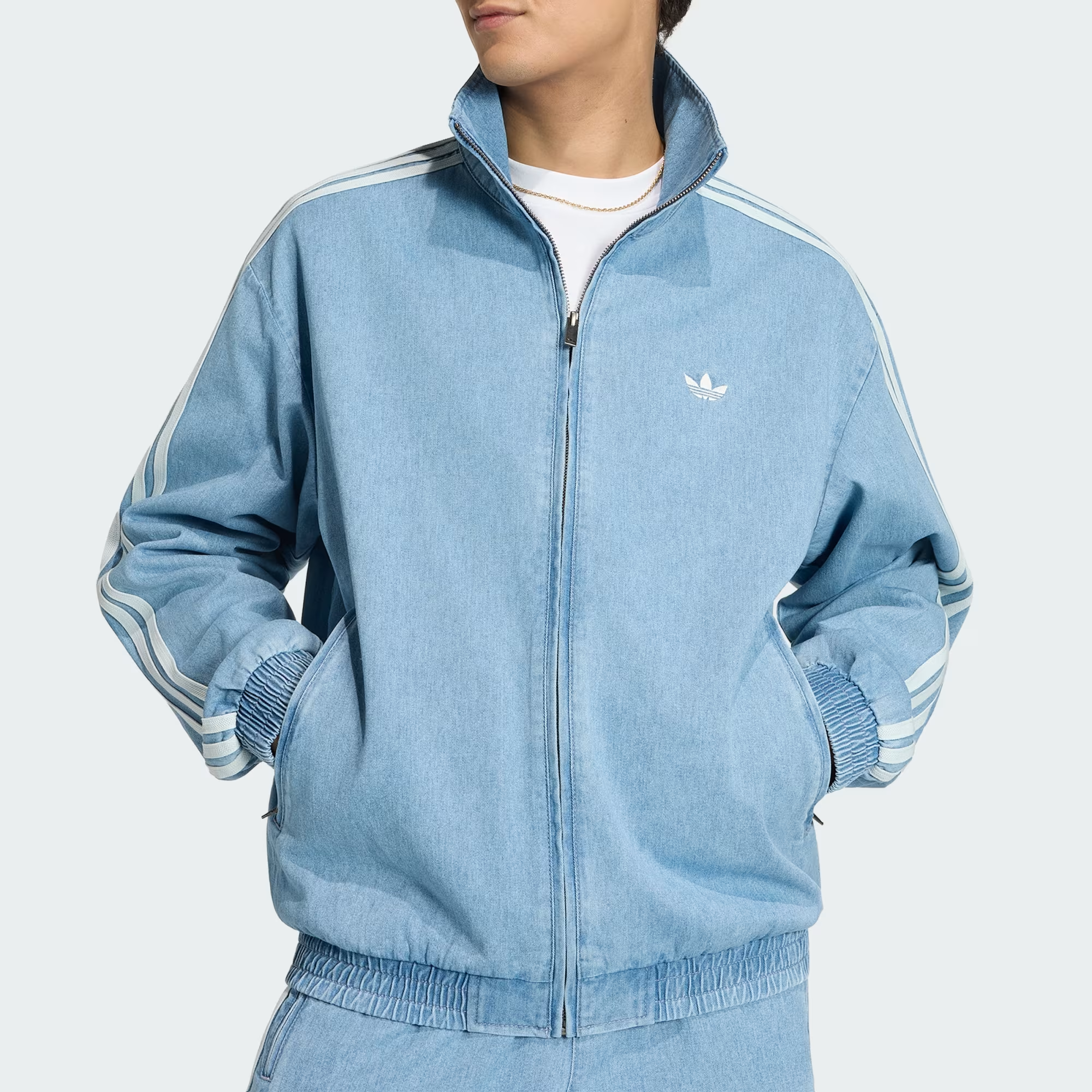 Мужская джинсовая куртка adidas Originals Firebird (синяя) — фото 2